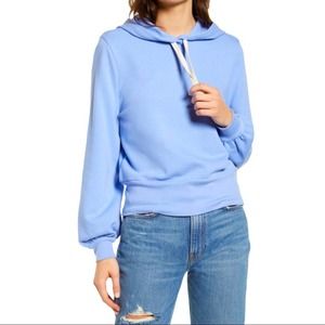 Madewell Bubble Sleeve Crop Pullover Hoodie NWT